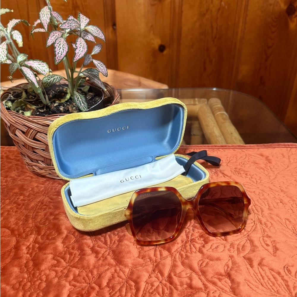 Gucci GG1072sa-003 Havana Brown Square Sunglasses